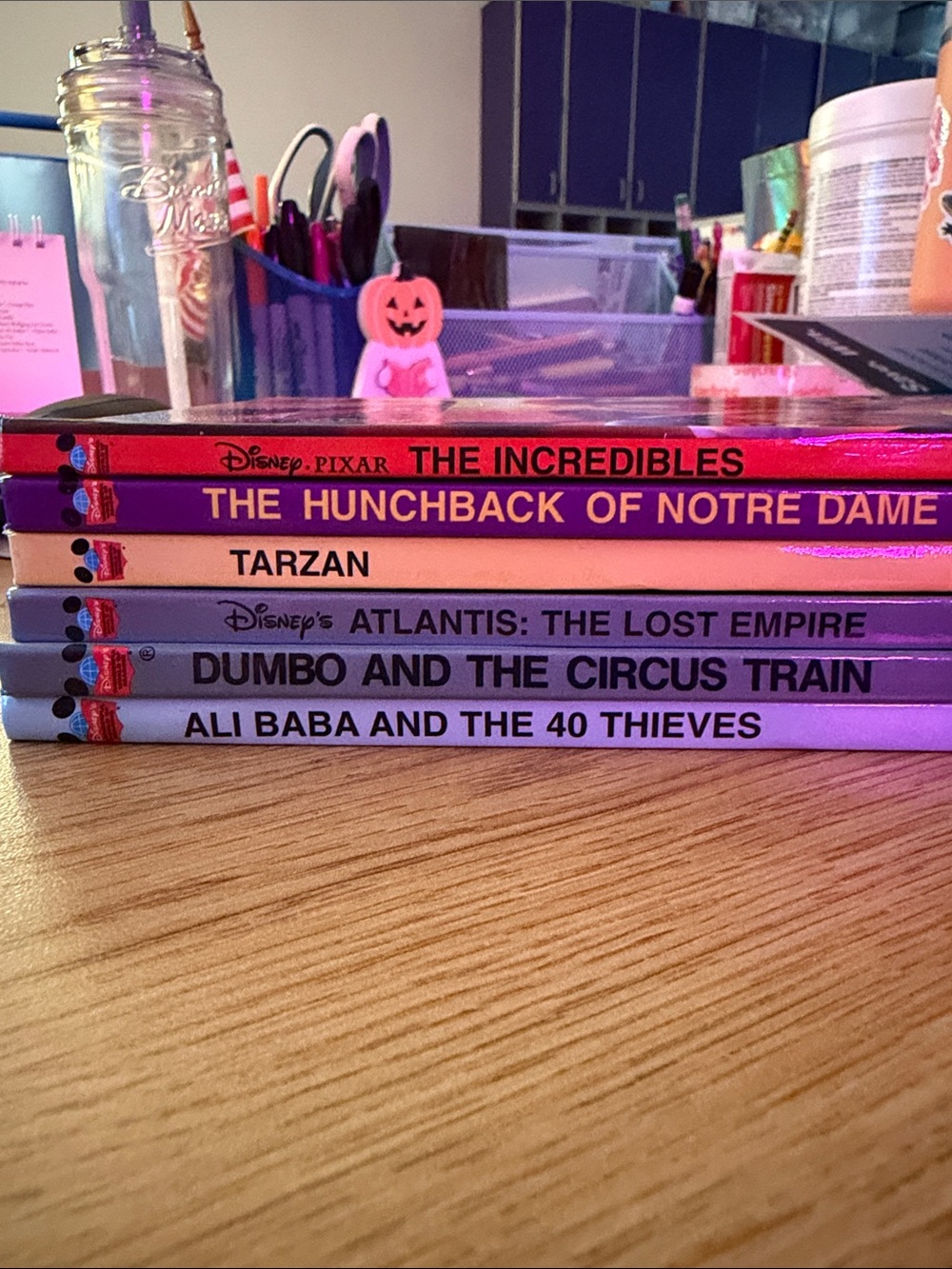 Disney Kids Hardcover Storybooks in Pink, Purple and Blue Spines